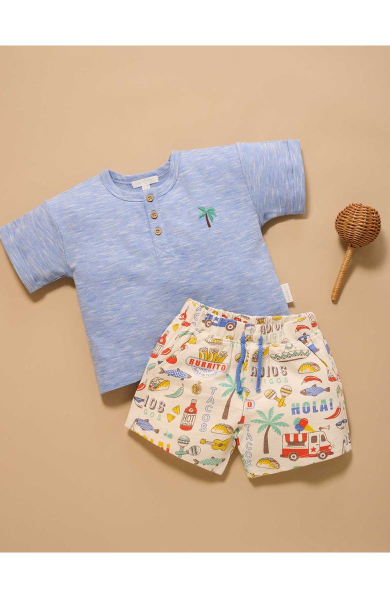 Purebaby Fiesta Resort Henley Top & Short Set, Alternate, color, Fiesta Print