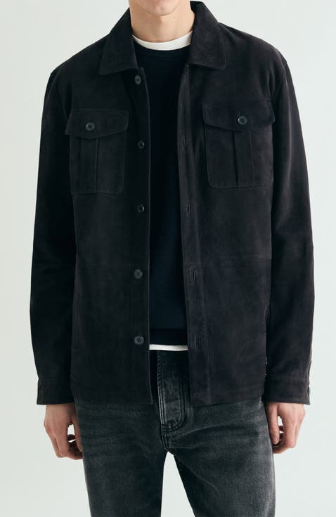 Raglan Leather Polo Button Sweater