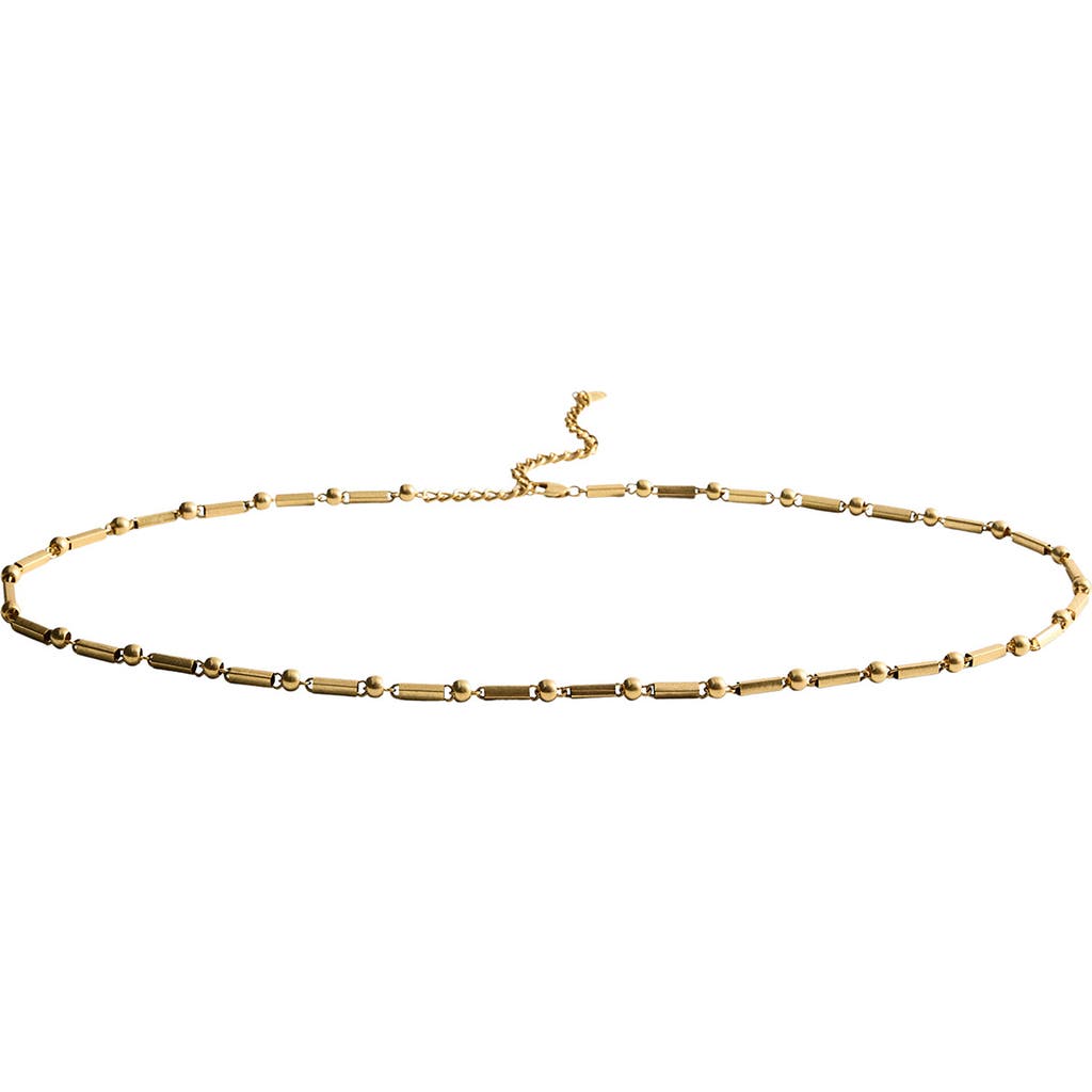 Mango Metal Skinny Belt In Gold