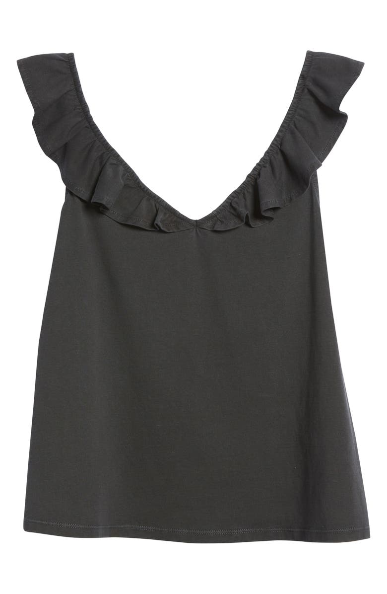 Treasure & Bond Ruffle Trim Sleeveless Organic Cotton Top, Alternate, color, 