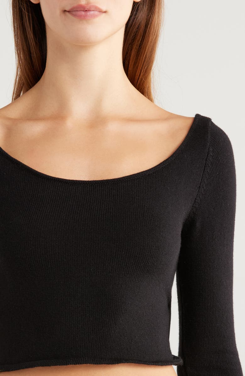 Florence by Mills Cross Back Crop Sweater, Alternate, color, Black