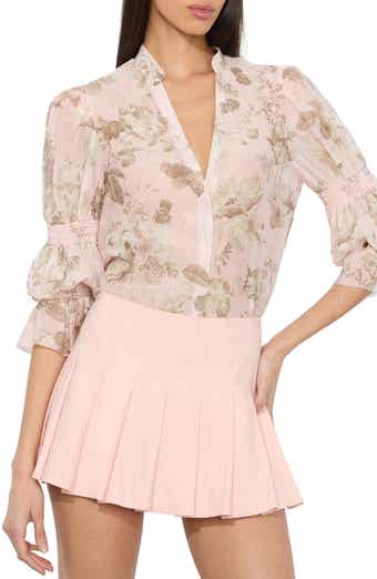 Ilan Smocked Puff Shoulder Cotton & Silk Shirt