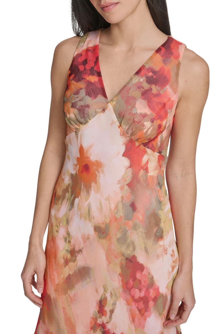 Floral Sleeveless Chiffon Maxi Dress, Alternate, color, TANGO MULTI
