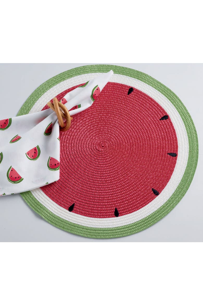 Summer Day Watermelon Round Placemats Set/6, Alternate, color, Watermelon