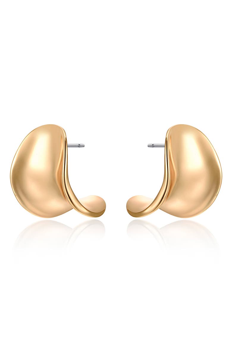 Ettika Curved Stud Earrings, Alternate, color, Gold