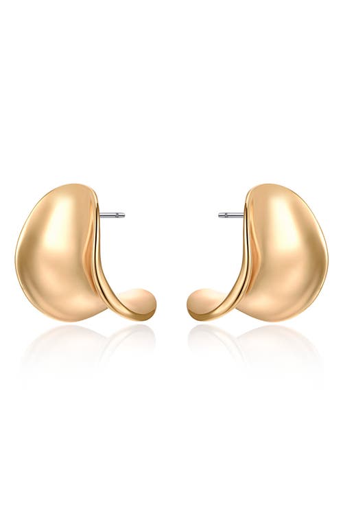 Ettika 18k Gold Plated Curved Stud Earrings In Gold