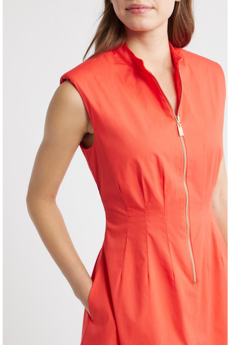 Sleeveless Cotton Dress, Alternate, color, CORAL