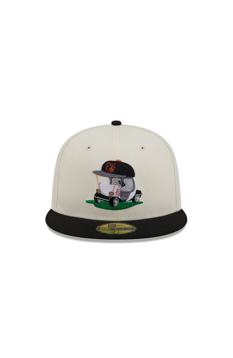 New Era Men's New Era Cream/Black Baltimore Orioles Bullpen Cart 59FIFTY Fitted Hat, Alternate, color, Cream