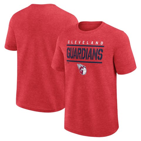 Men's Logo Athletic Heather Red Cleveland Guardians Top Notch T-Shirt