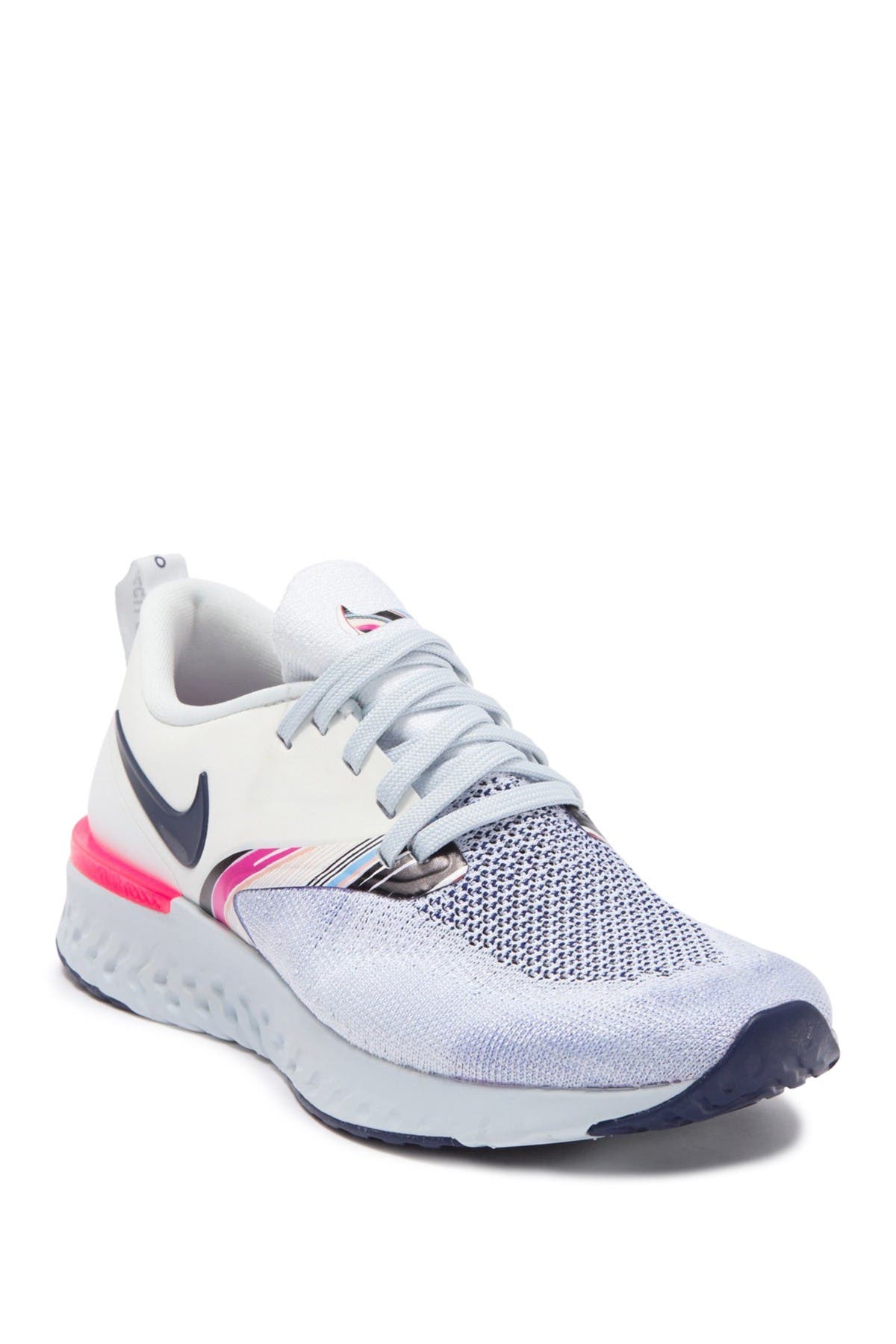 Odyssey React 2 Flyknit Running Shoe, Main, color, 146 WHITE/BLUE VOID-HYPER PINK