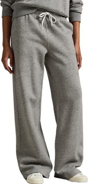 Polo Ralph Lauren Wide Leg Cotton Blend Fleece Sweatpants