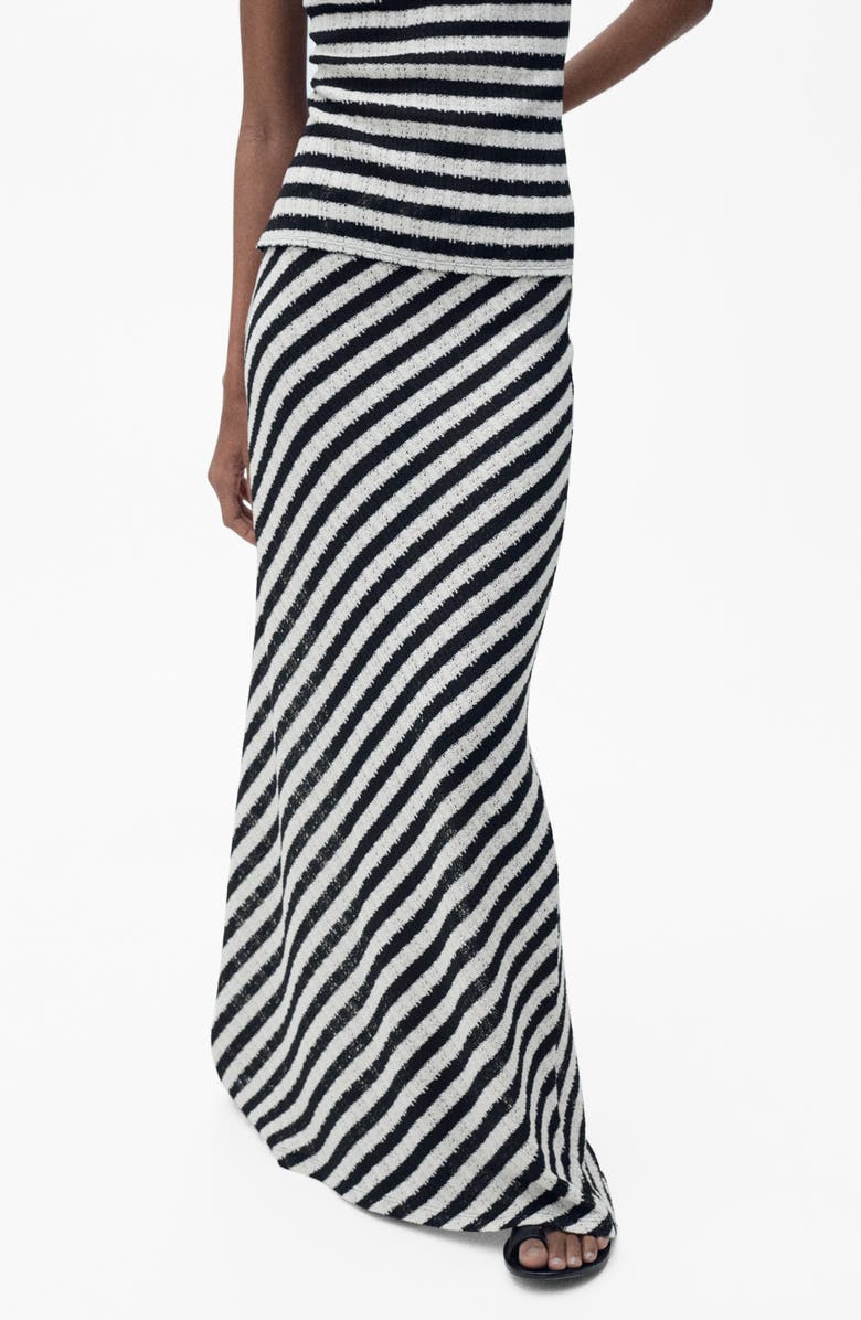 MANGO Stripe Maxi Sweater Skirt, Main, color, 
