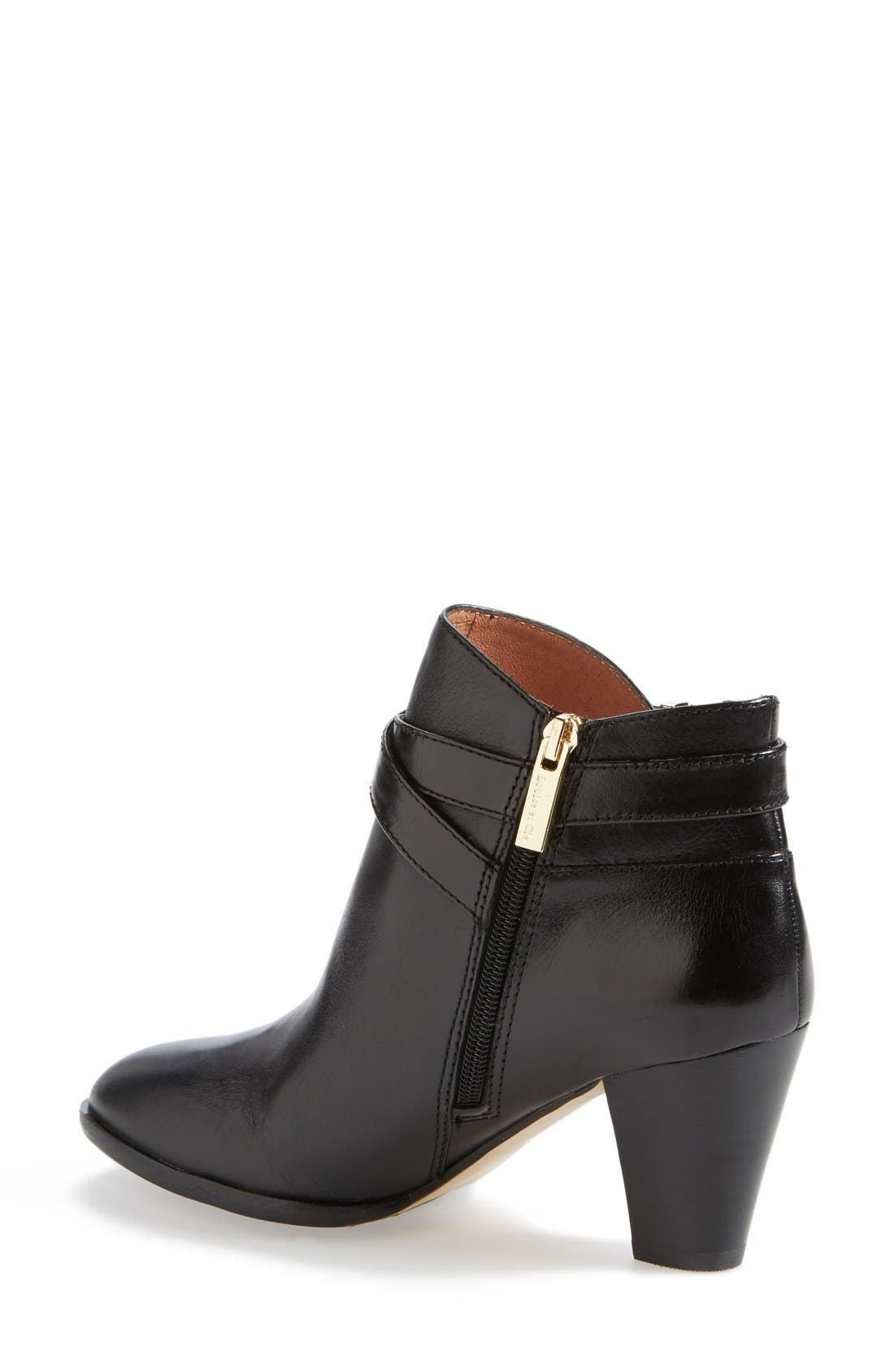 'Ranier' Leather Bootie, Alternate, color, BLACK