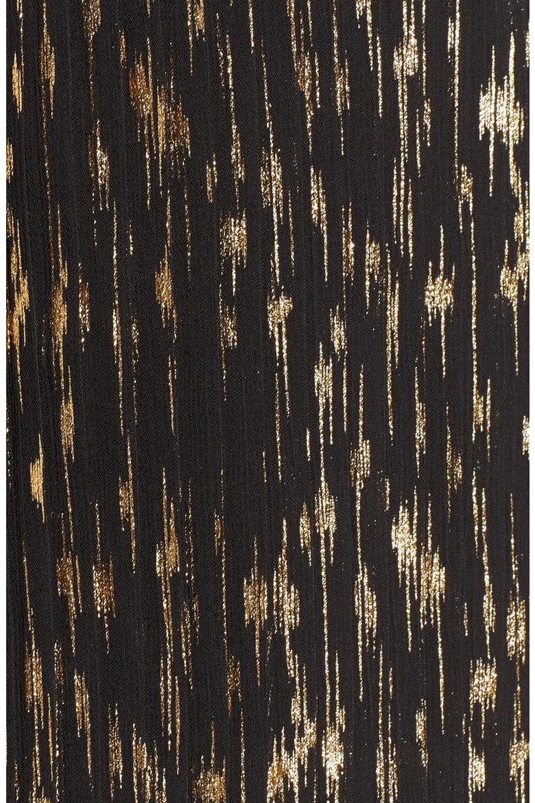 Accordion Pleat Midi Skirt, Alternate, color, BLACK- GOLD FOIL COMBO