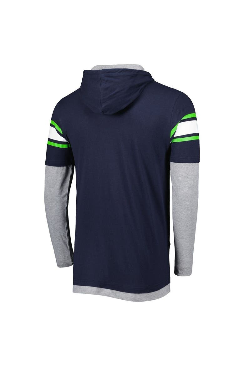 Men's New Era College Navy Seattle Seahawks Long Sleeve Hoodie T-Shirt, Alternate, color, Navy
