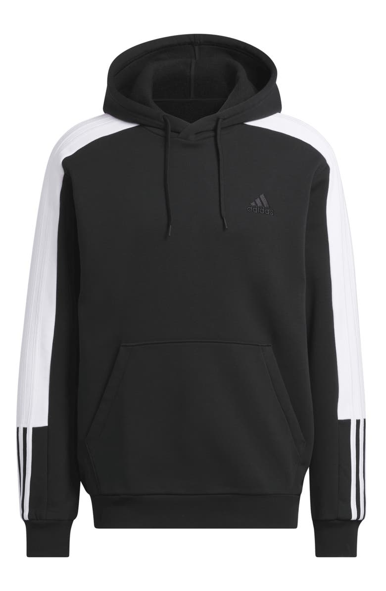 adidas Essential 3-Stripes Cotton Blend Hoodie, Alternate, color, 