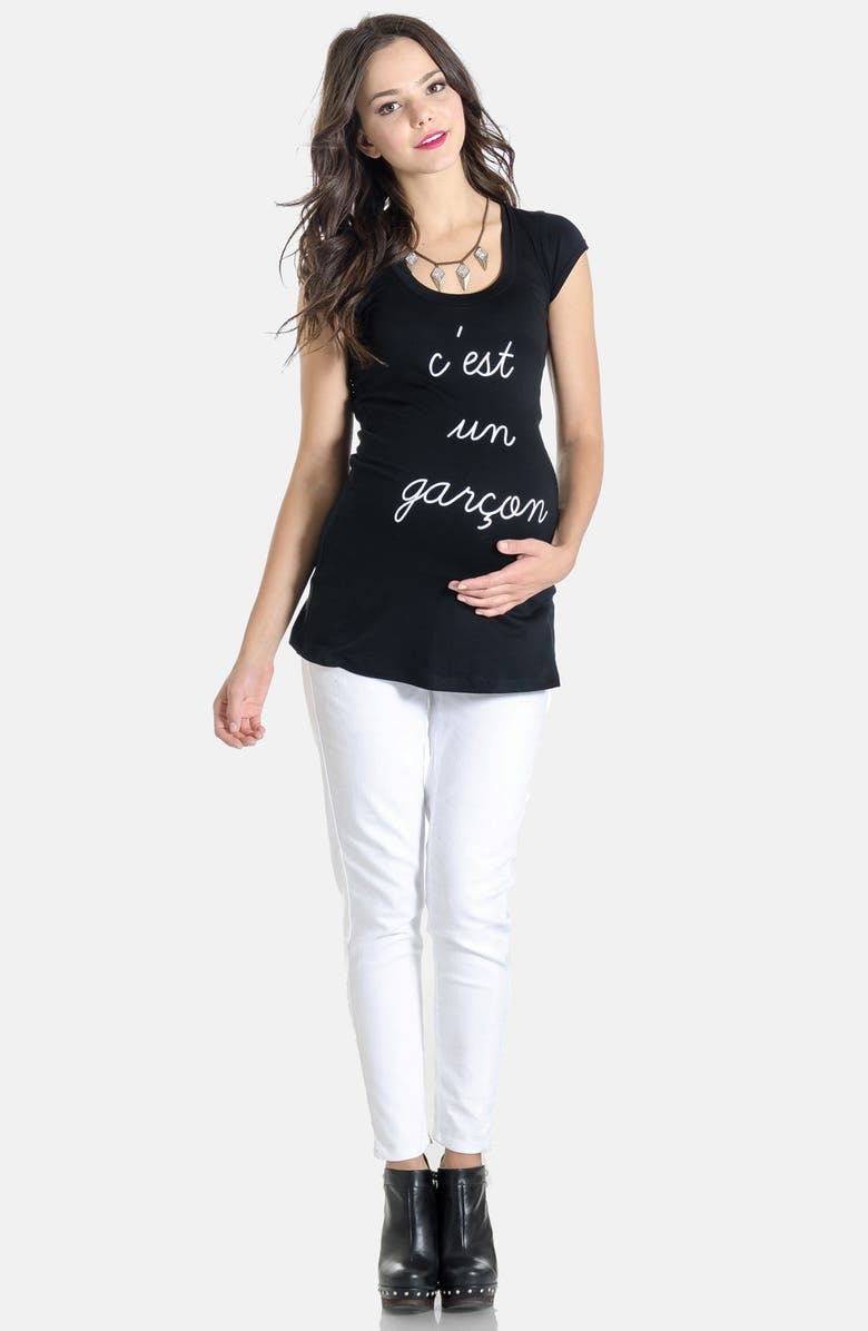 LILAC CLOTHING 'Frenchie - It's a Boy' Maternity Tee, Main, color, 