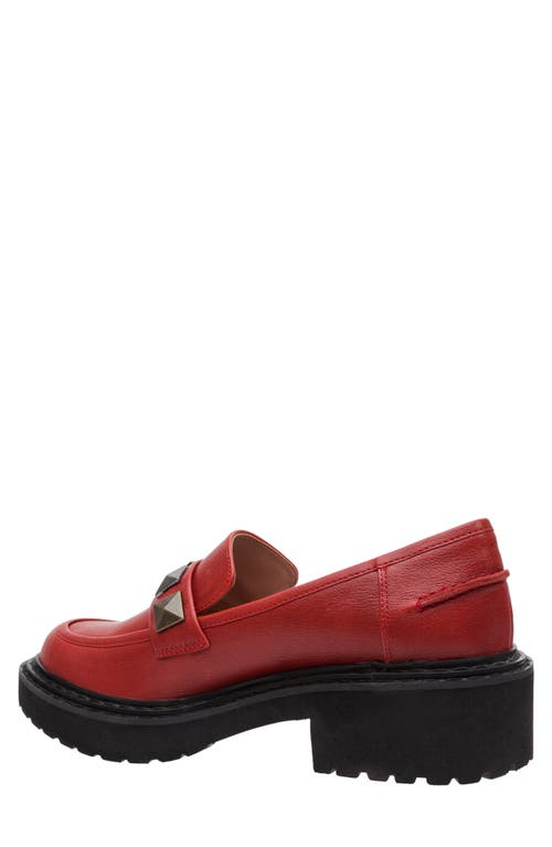 Linea Paolo Essex Platform Loafer In Dark Red