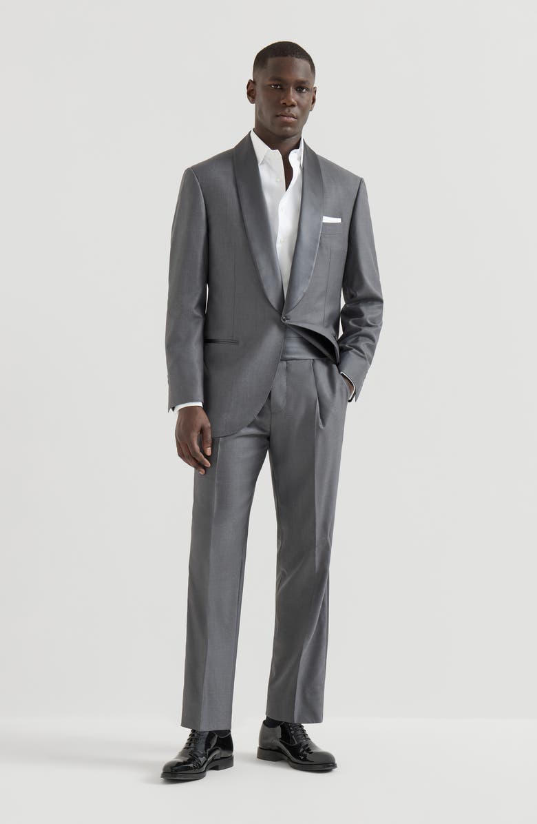 Brunello Cucinelli Tuxedo with shawl lapel, Main, color, Grey