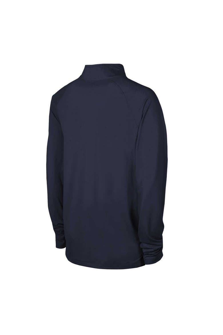 Men's Navy New England Patriots Combine Authentic Raglan Quarter-Zip Top, Alternate, color, Navy