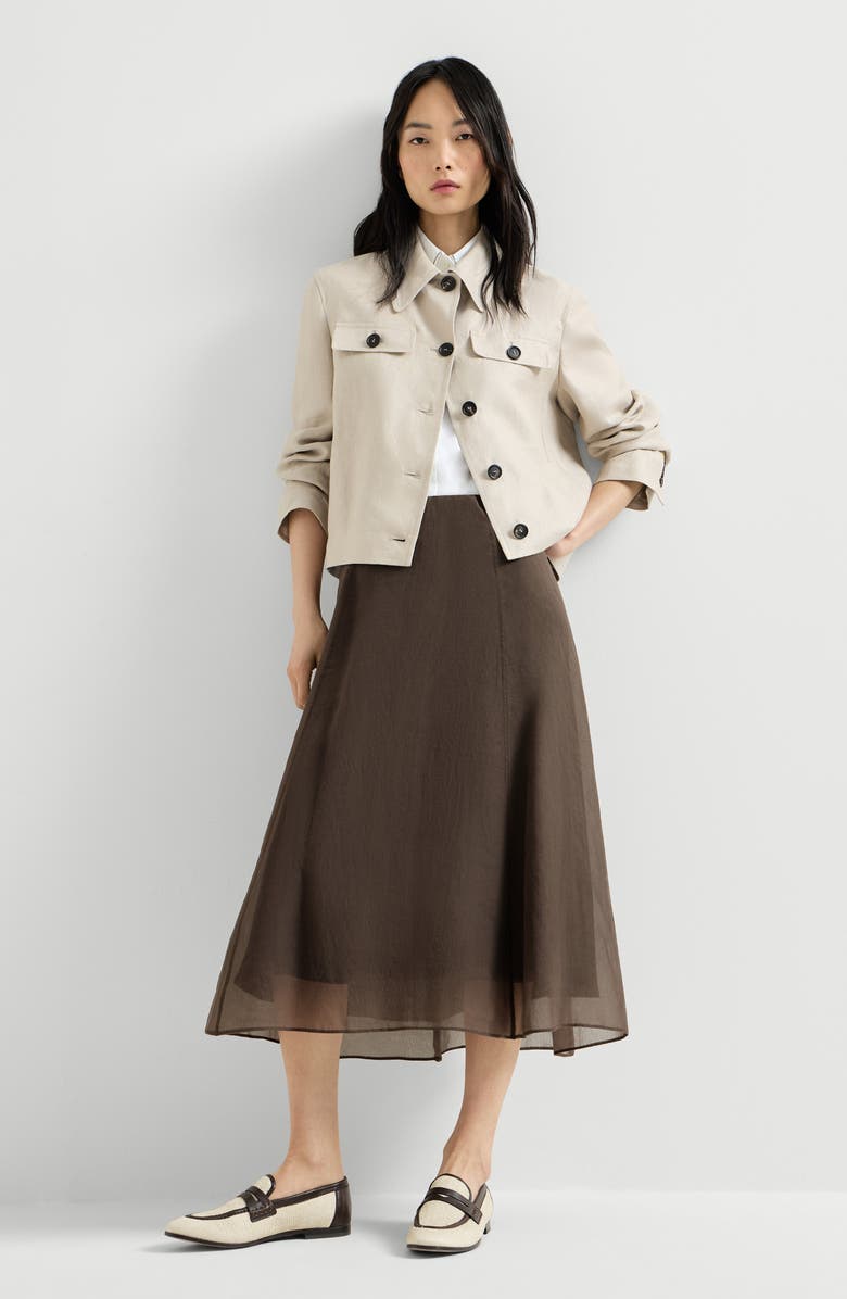Brunello Cucinelli Circle skirt, Alternate, color, Cocoa