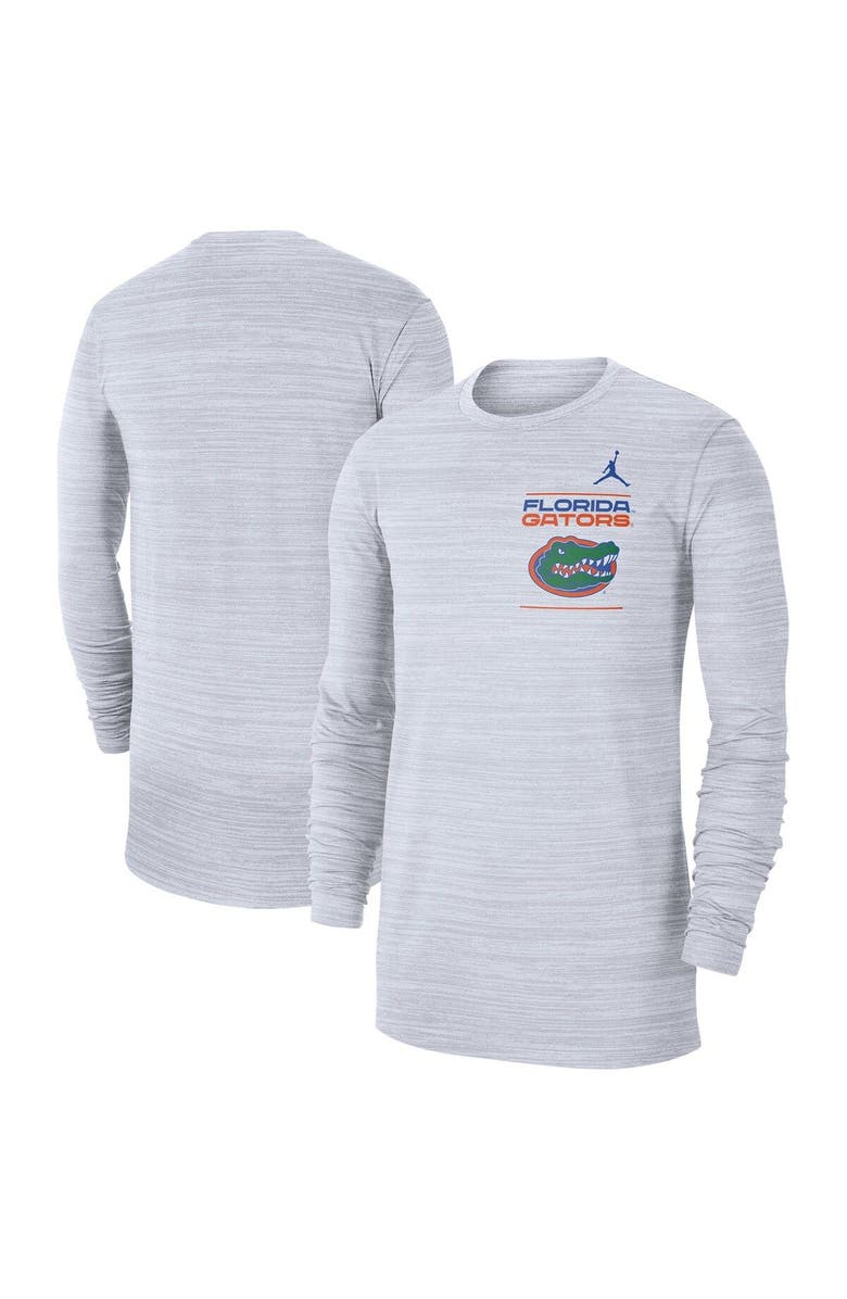 Jordan Brand Men's Jordan Brand White Florida Gators 2021 Sideline Velocity Space-Dye Performance Long Sleeve T-Shirt, Alternate, color,