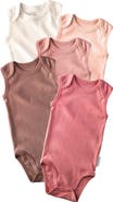 BUTTERBLU Sam Assorted 5-Pack Sleeveless Organic Cotton Bodysuits