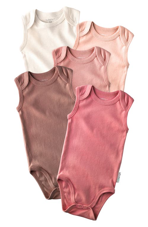 BUTTERBLU Sam Assorted 5-Pack Sleeveless Organic Cotton Bodysuits in Sunset at Nordstrom, Size 18M