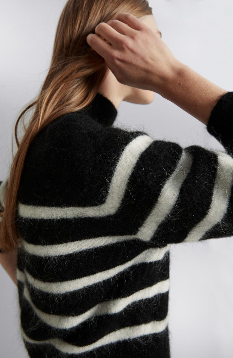 & Other Stories Stripe Mock Neck Sweater, Alternate, color, 
