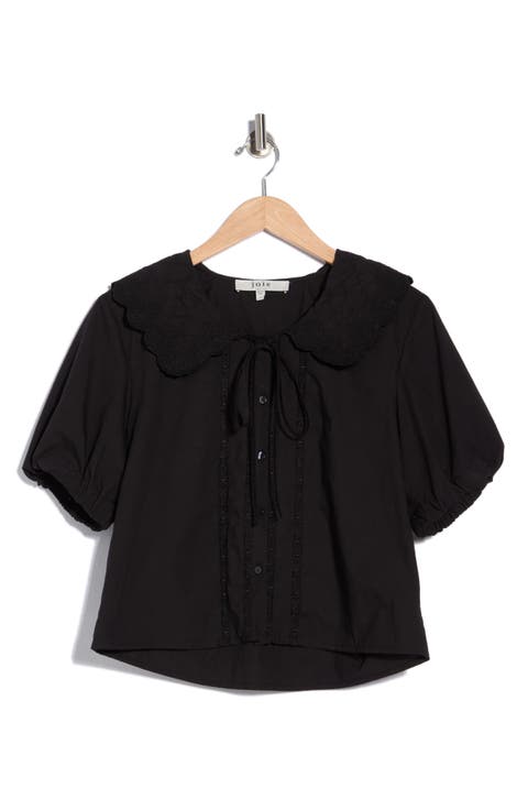 トップス Babylclub Charmy collar top (black) Embroidered Scallop Collar Top (Women) | Nordstromrack