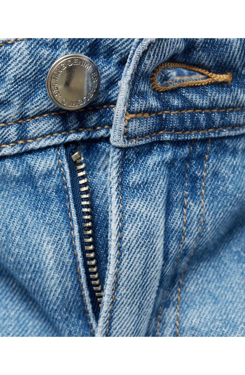 MANGO Patch Pocket High Waist Wide Leg Jeans, Alternate, color, Medium Blue