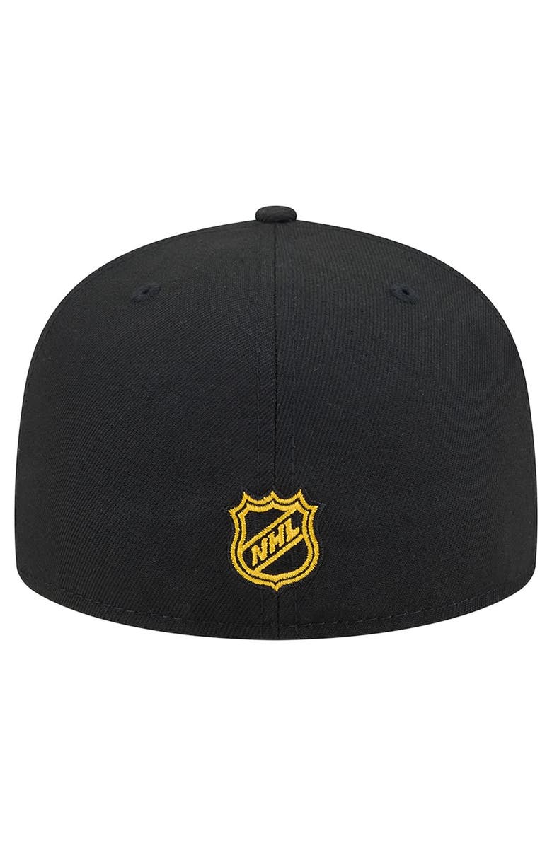 New Era Men
s New Era Black Boston Bruins Oversized Vintage Arch 59Fifty Fitted Hat, Alternate, color, Black