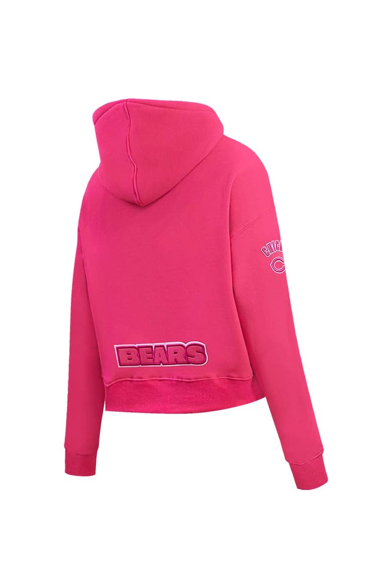 Women's Pro Standard Chicago Bears Triple Pink Cropped Pullover Hoodie, Alternate, color, Pink