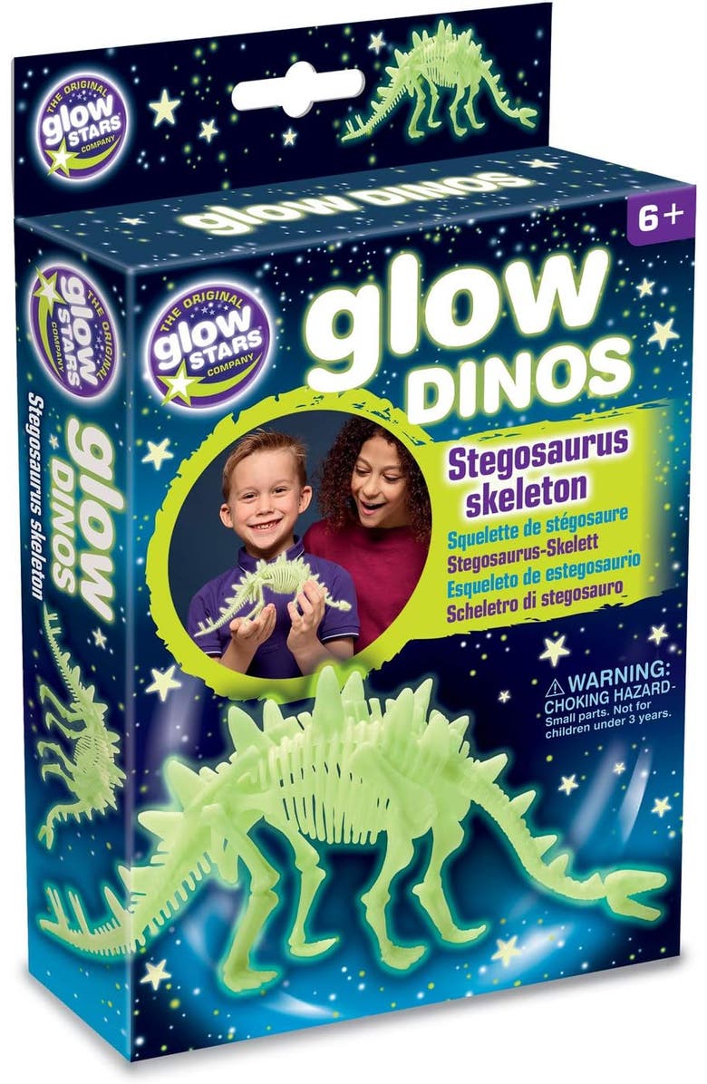Legler USA The Original Glow Stars Glowinthedark Dinos Stegosaurus Skeleton Puzzle, Main, color,