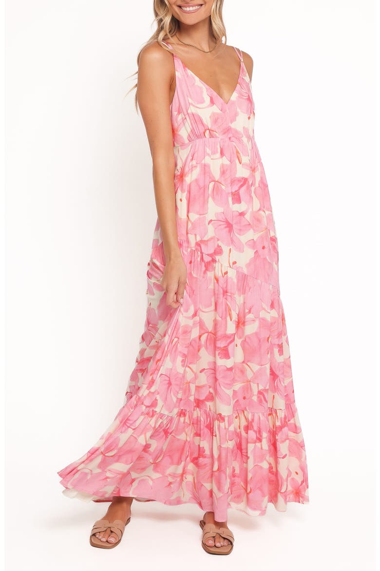 Forbes Tiered Cotton Maxi Dress, Main, color, PINK FLORAL