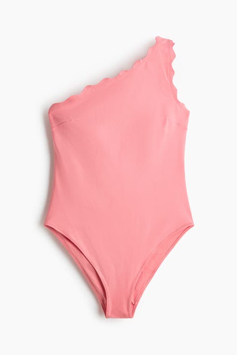 One-shoulder Padded-cup Swimsuit