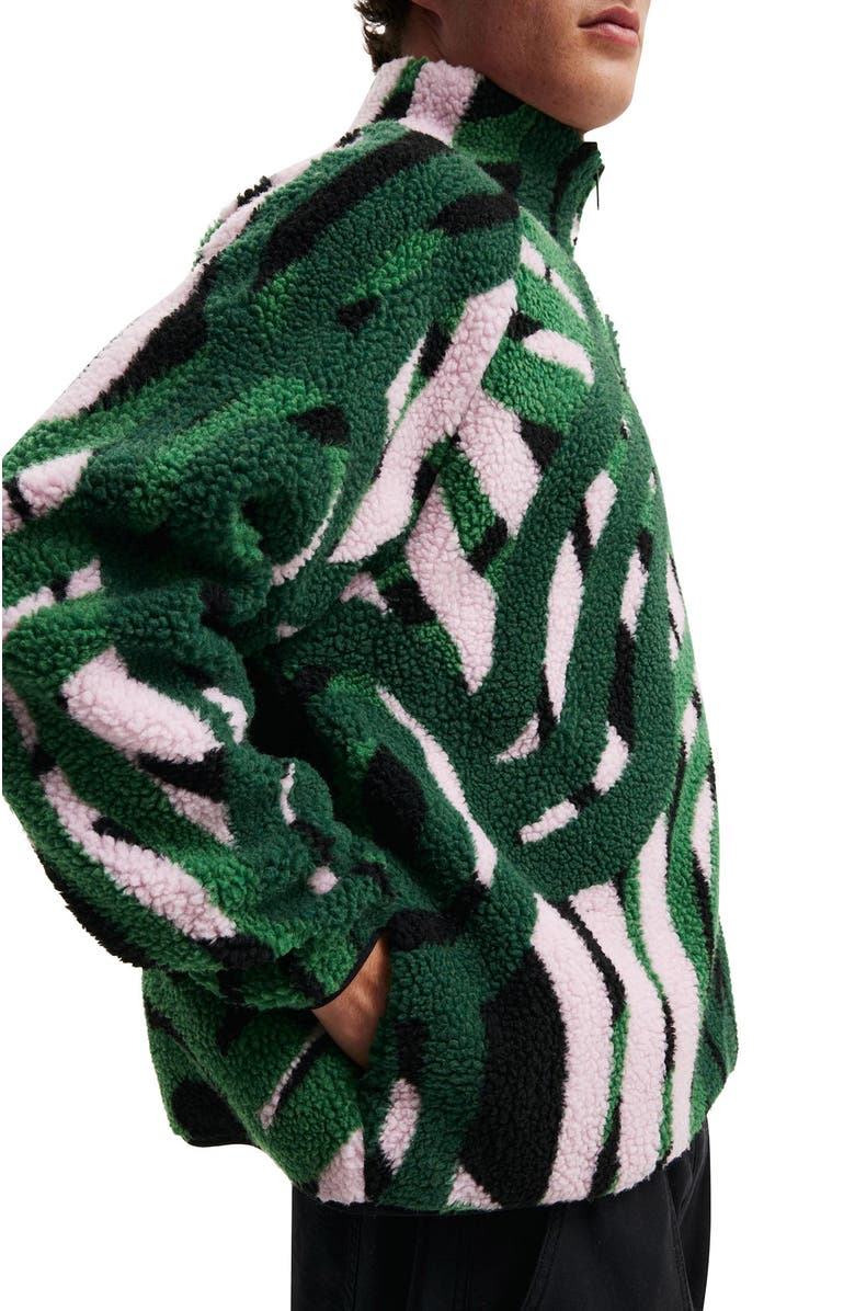 Cotton On Men's Tylah Saunders Teddy 1/2 Zip Fleece, Alternate, color, Green  Tylah Saunders -