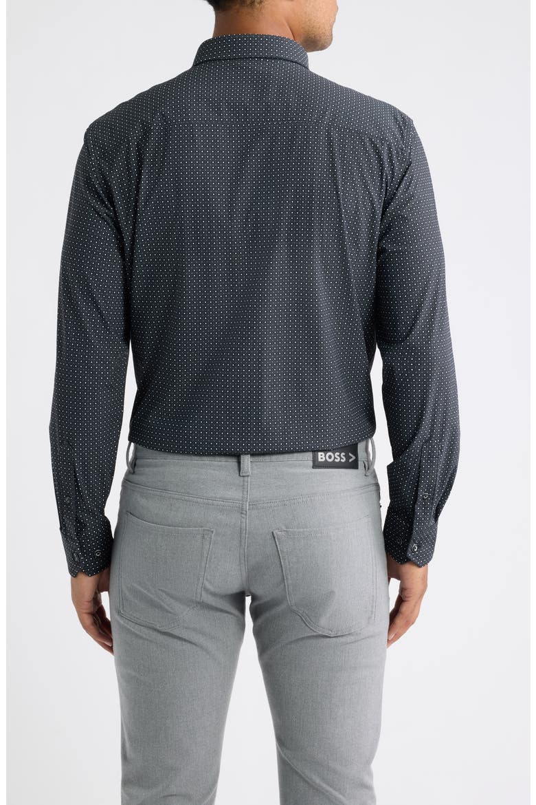 XC+™ Motion Microdot Knit Button-Up Shirt, Alternate, color, BLACK CIRCLE DIAMOND PRINT