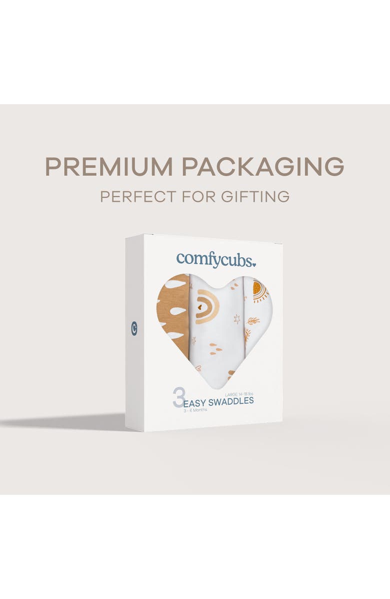 Comfy Cubs Easy Swaddle Blankets - Pack of 3, Alternate, color, Rainbow Bohemian