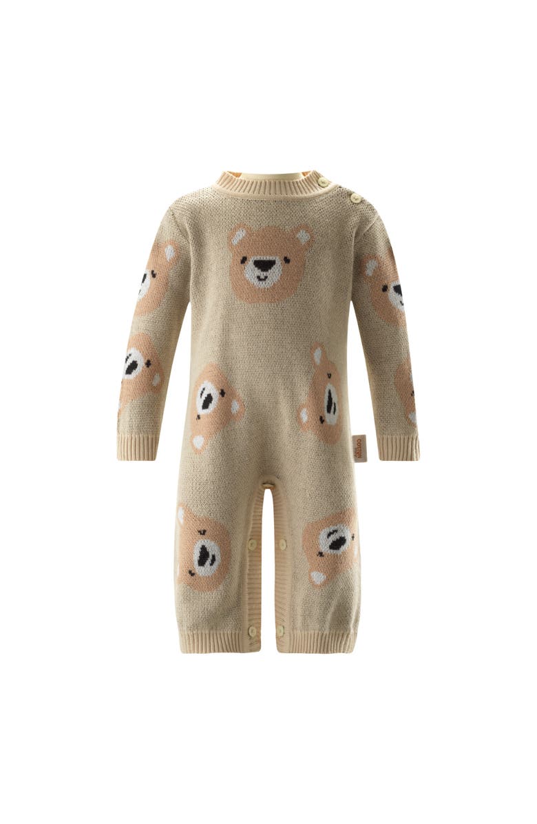 Rachel Riley Teddy Knit Playsuit, Main, color, Brown