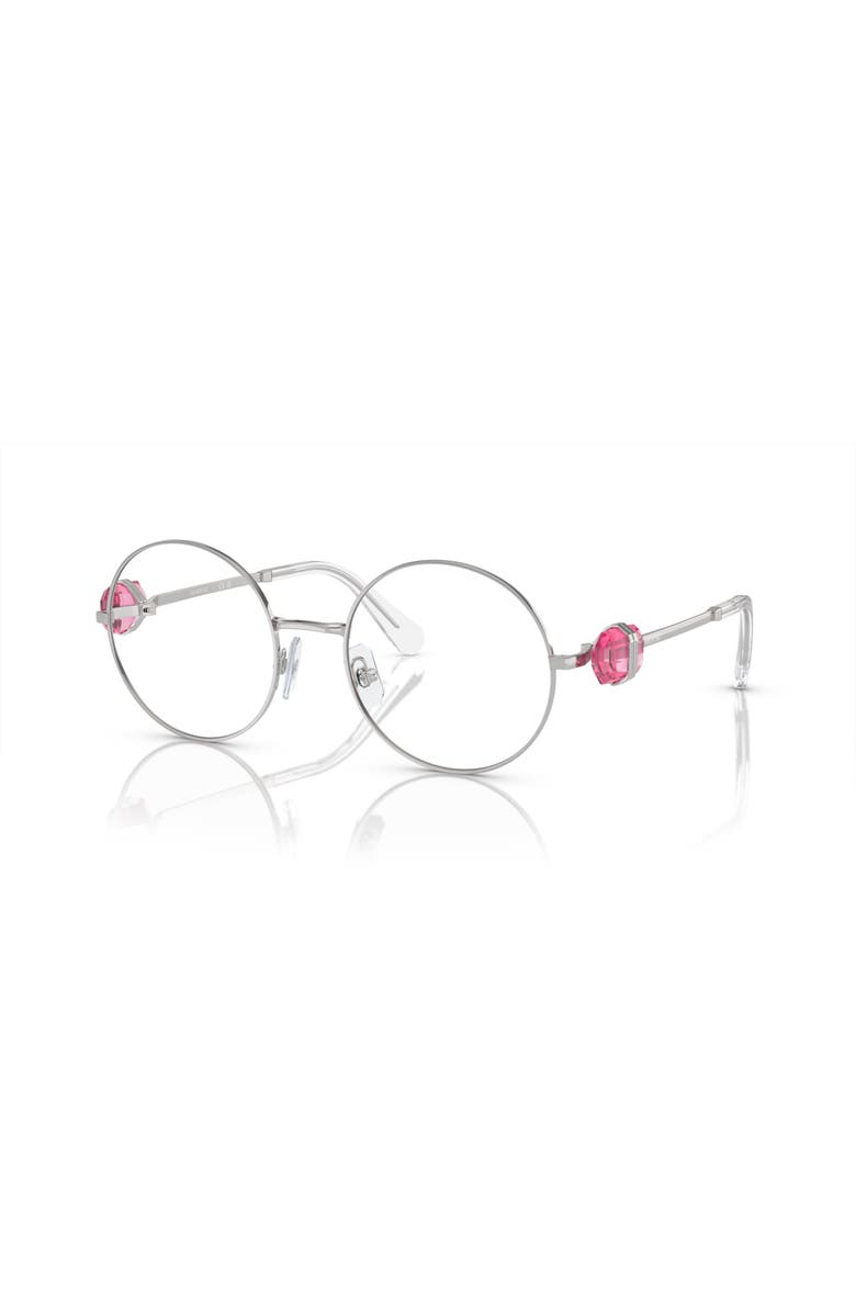 Swarovski 53mm Round optical glasses, Main, color, Silver
