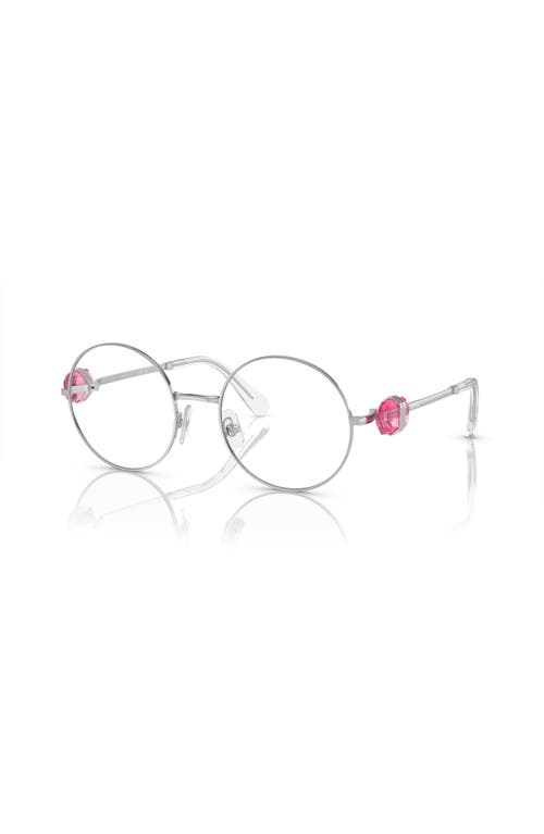 Swarovski 53mm Round Optical Glasses In Metallic