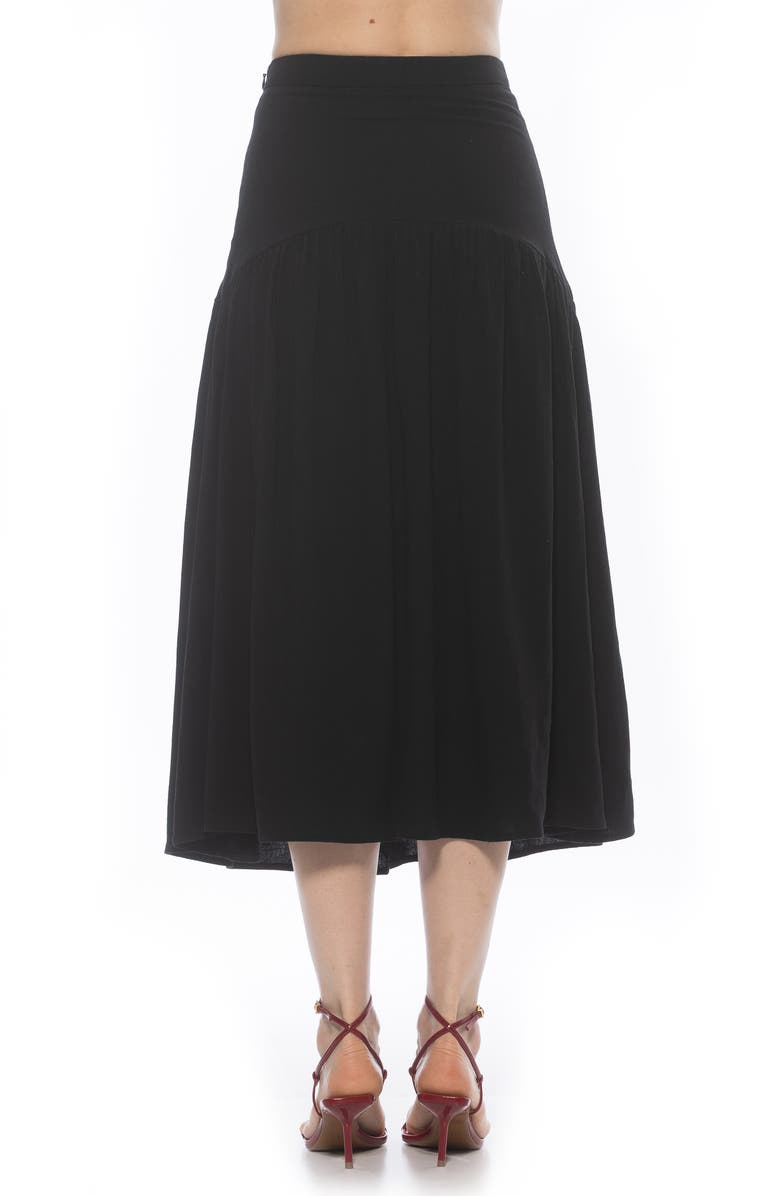 Alexia Admor Michel High Waist Shirred Midi Skirt, Alternate, color, Black