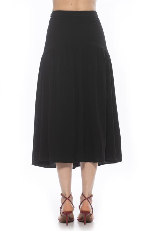 Alexia Admor Michel High Waist Shirred Midi Skirt In Black