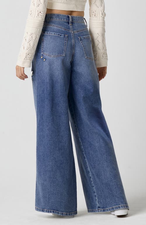 Florence By Mills Heart Cutout High Waist Wide Leg Jeans In Gold