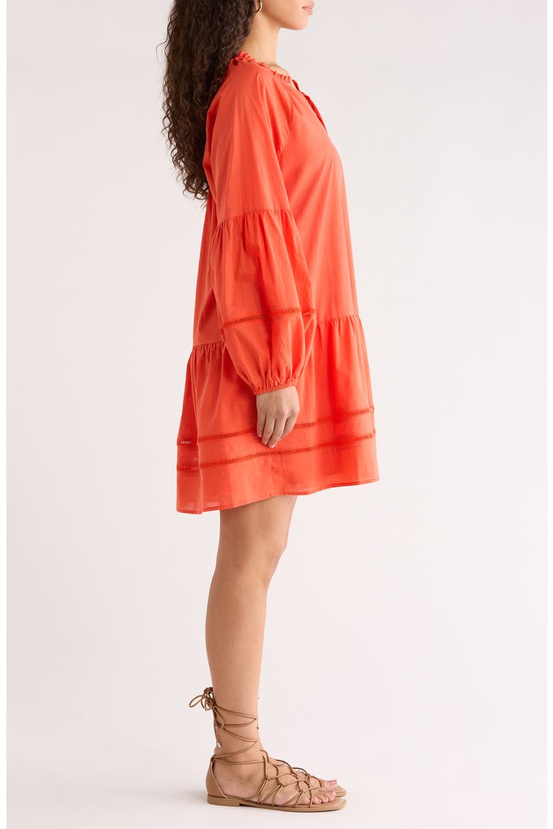 Ivonna Long Sleeve Cotton Shift Dress, Alternate, color, TOMATO RED