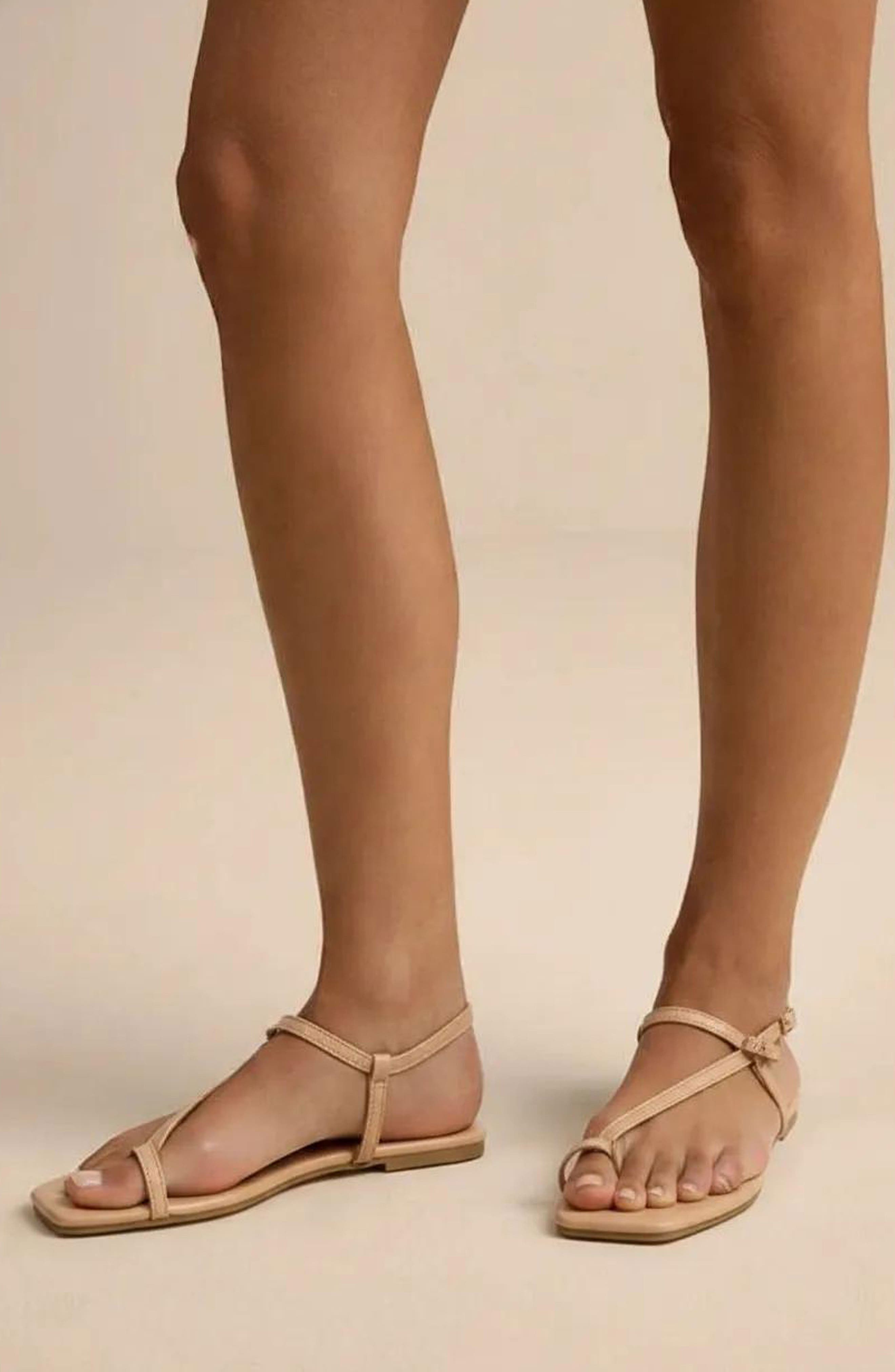 Toe Loop Sandal, Alternate, color, BEIGE PU