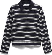 MANGO Stripe Long Sleeve Polo