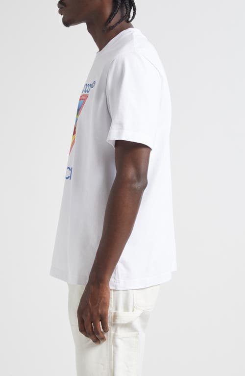 Casablanca White Crewneck T-shirt With Logo On The Front In Cotton Man In White