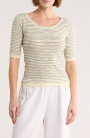 MAX STUDIO Pattern Elbow Sleeve Sweater